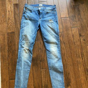 Hudson Midrise Skinny Distressed Denim Size 27